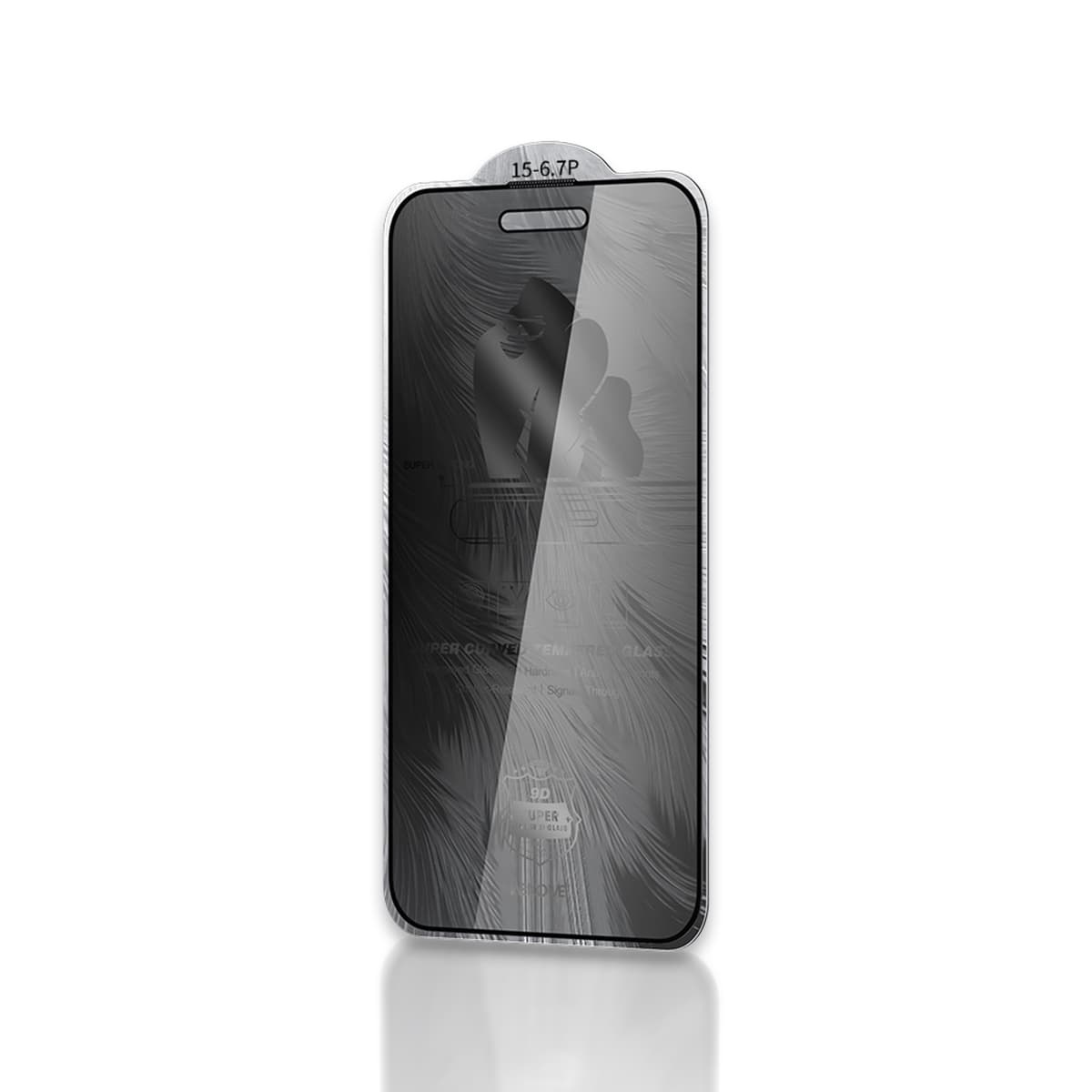Space King Kong 9D Curved Tempered Glass Screen Protector - Privacy 360 IP15 Pro Max-6.7