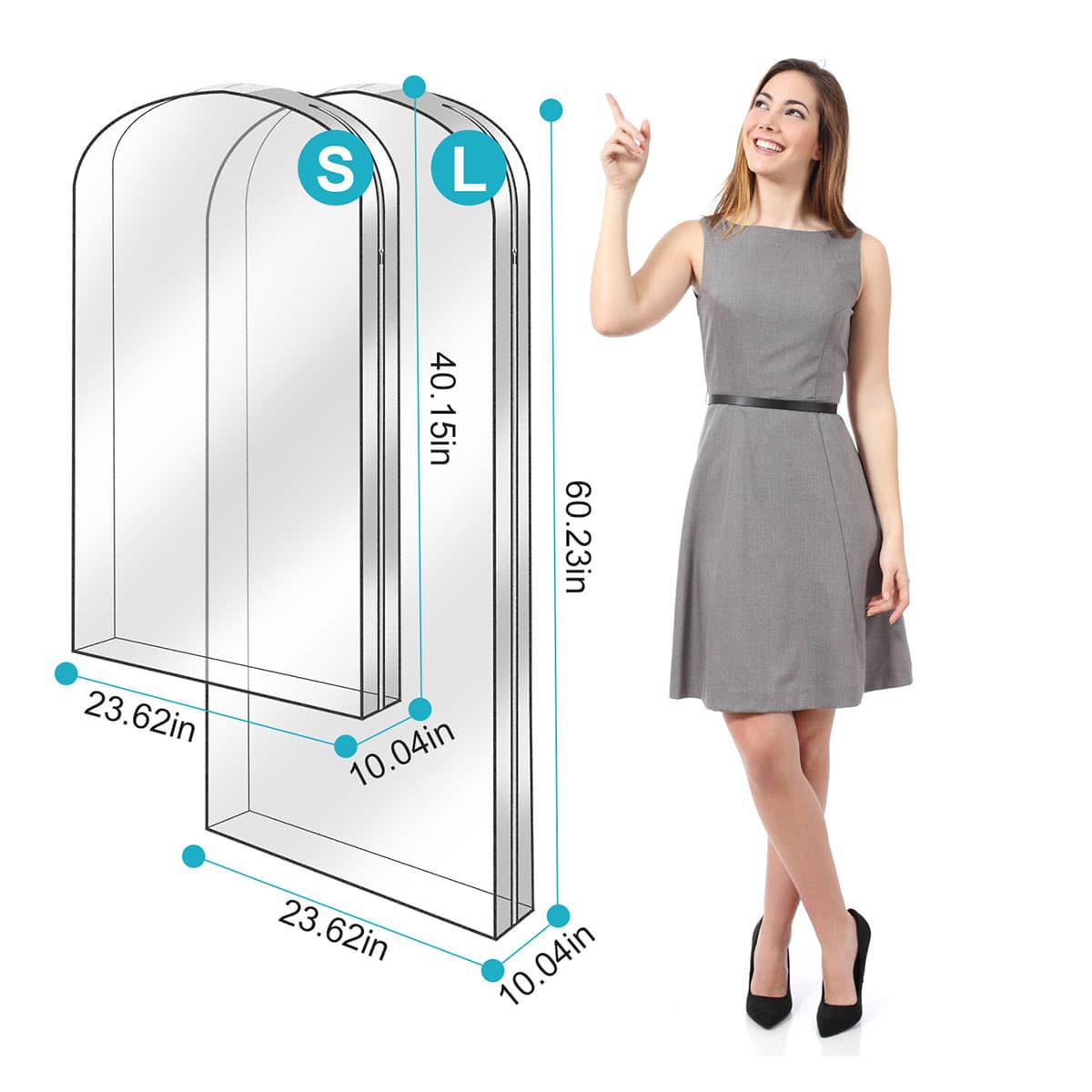 NewHome Garment Bags - Small or Large (5-Pack) - NewHome 5-Pack Garment Bags Small