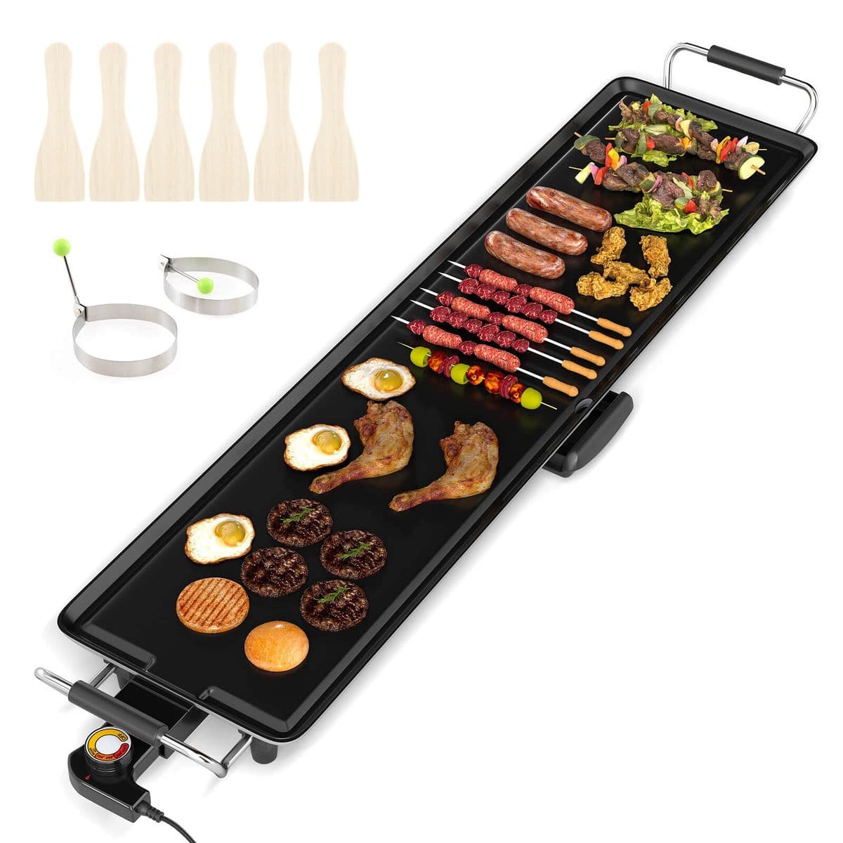 Electric Teppanyaki Grill with Adjustable Temperature - 35" Electric Grill