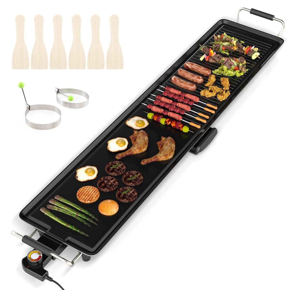 Electric Teppanyaki Grill with Adjustable Temperature - 39.5" Electric Grill