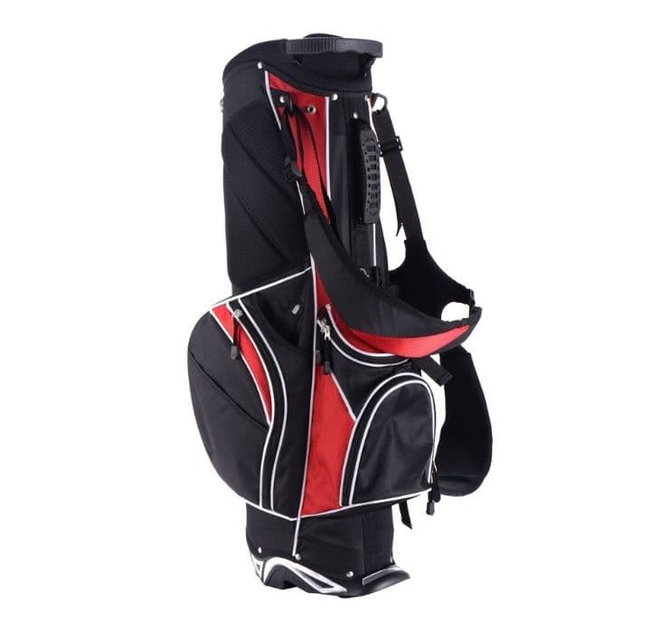 Pocketed 6-Way Divider Standing Golf Bag - Red