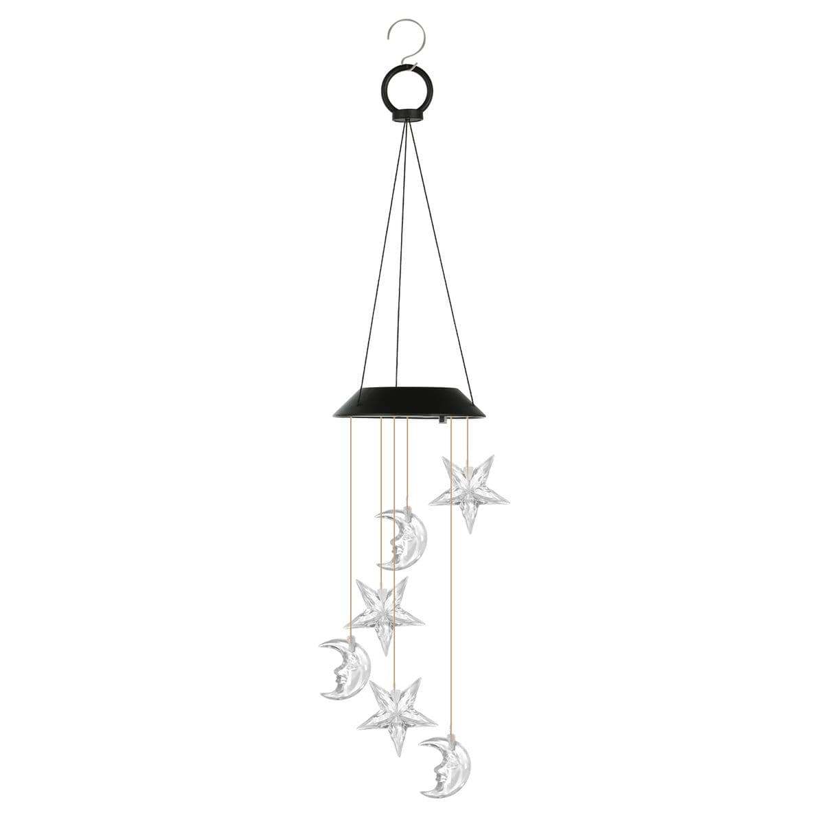 Solar Color-Changing Moon & Star Wind Chime (1 or 2-Pack) - 1-Piece