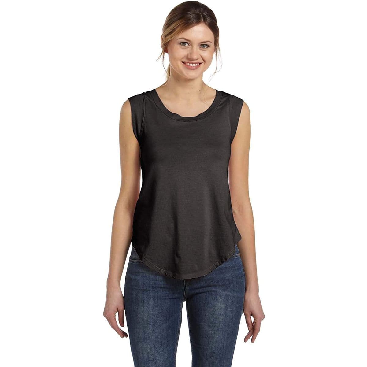 Alternative Ladies Cap-Sleeve Satin Jersey - Black