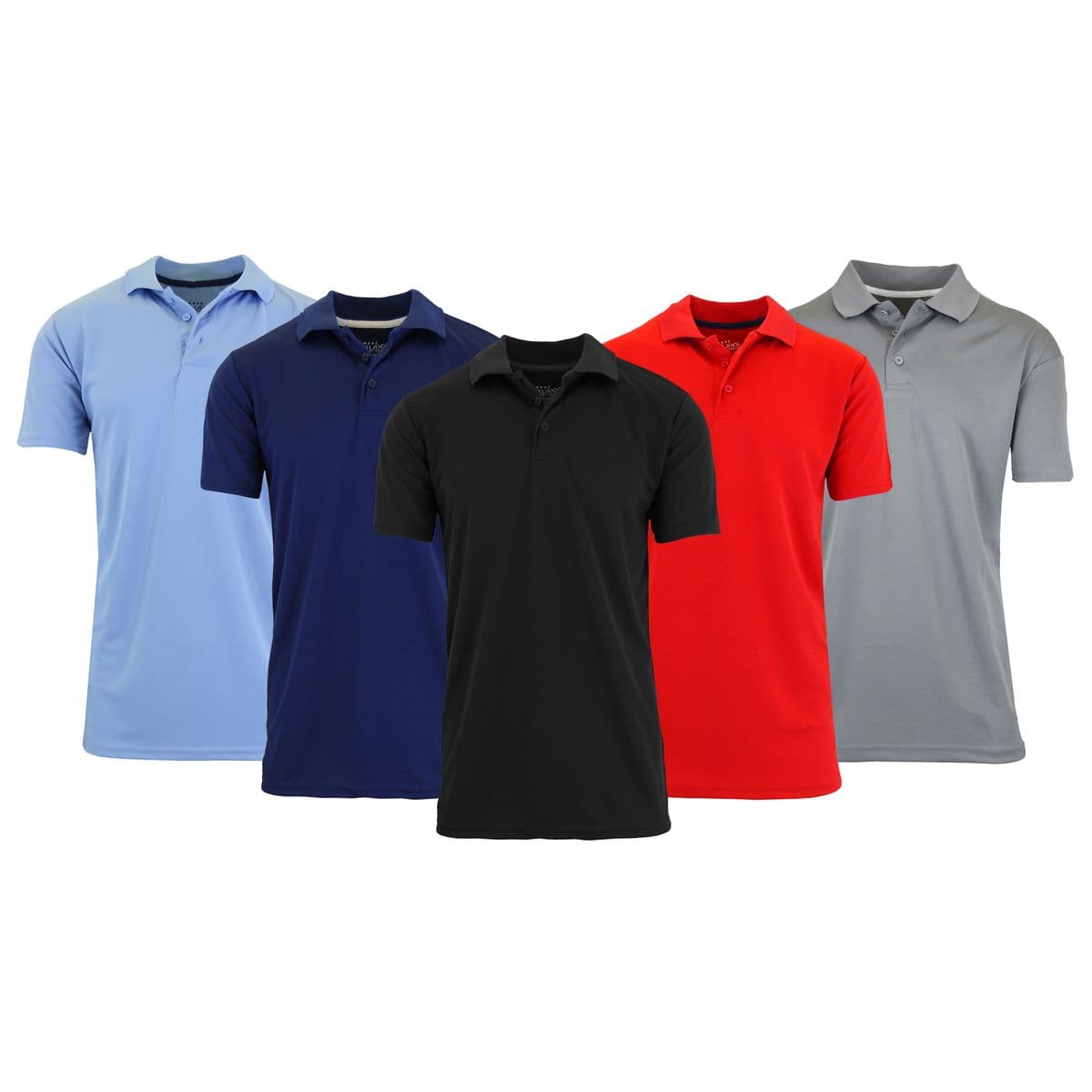 Men's Moisture-Wicking Quick-Dry Polo Shirts (S - 3XL) - MPK-610 / BK-GY-LB-NV-RD / S