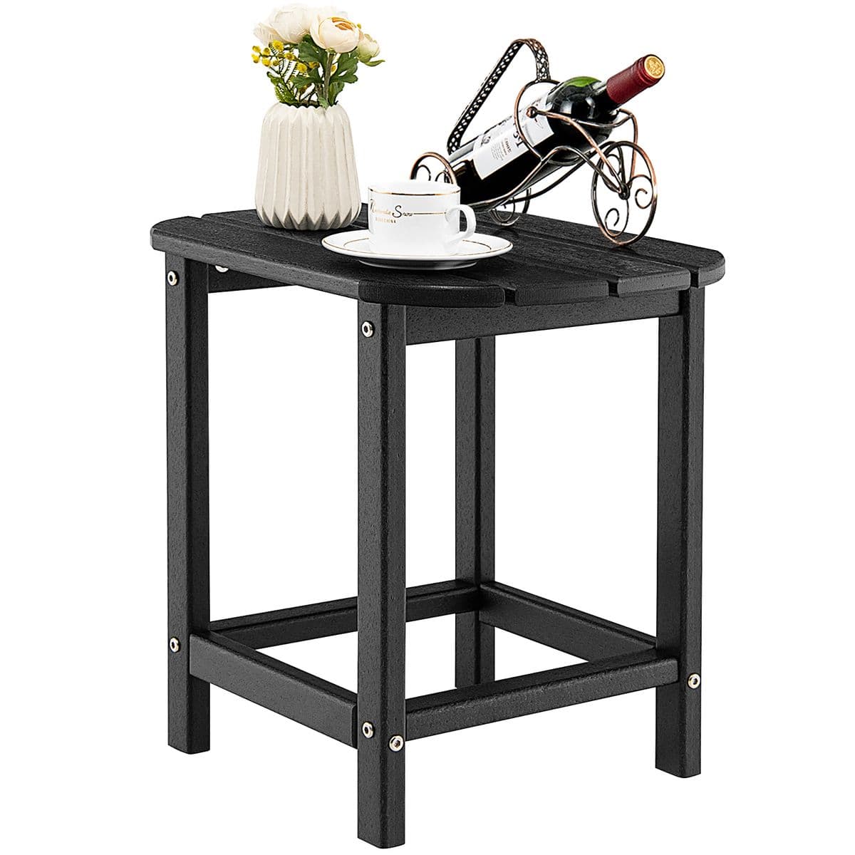 18'' Patio Adirondack Side Table - Side Table-Black