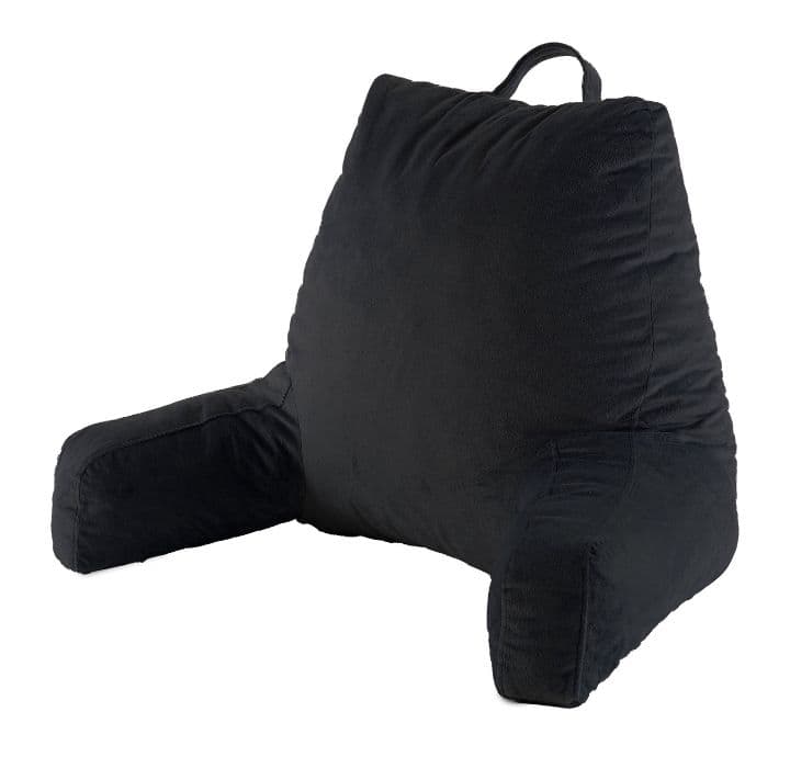 Microplush Reading and TV Pillow with Washable Cover - Black