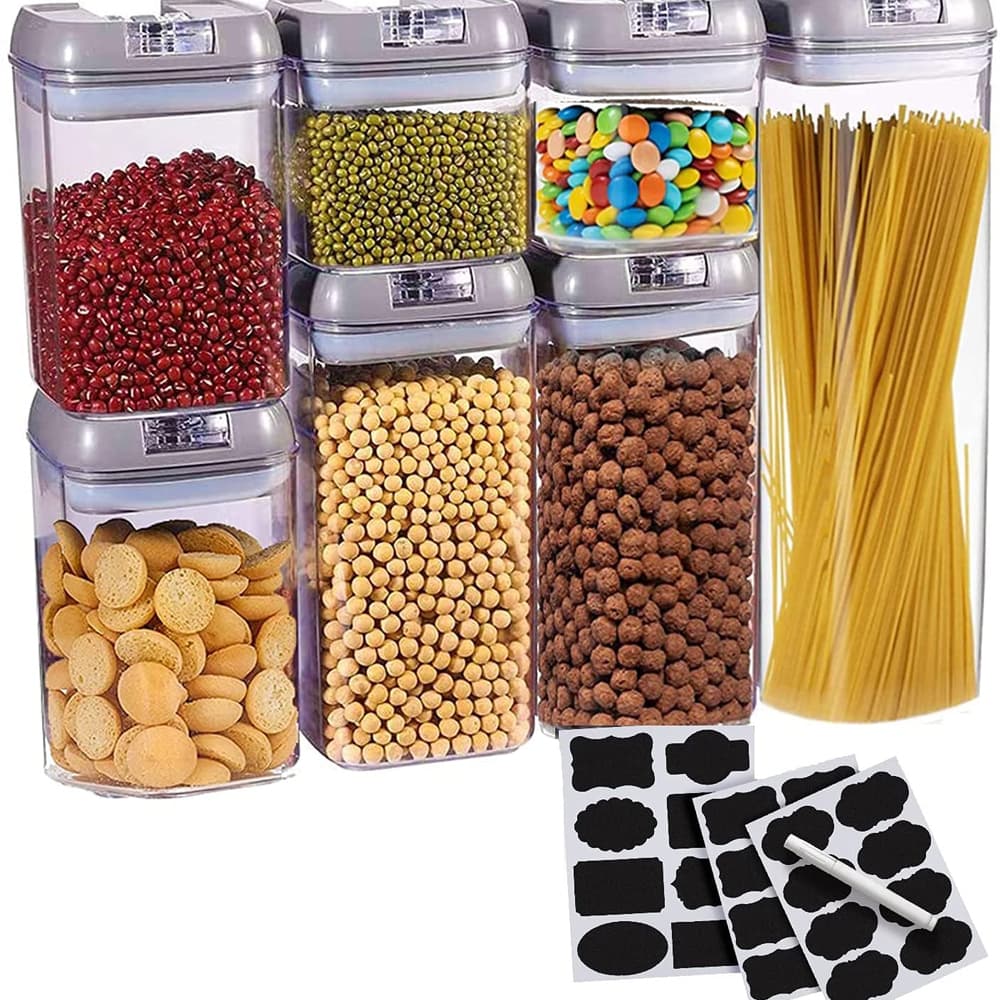 7-Piece Food Storage Container Set by Cheer Collection - Gray