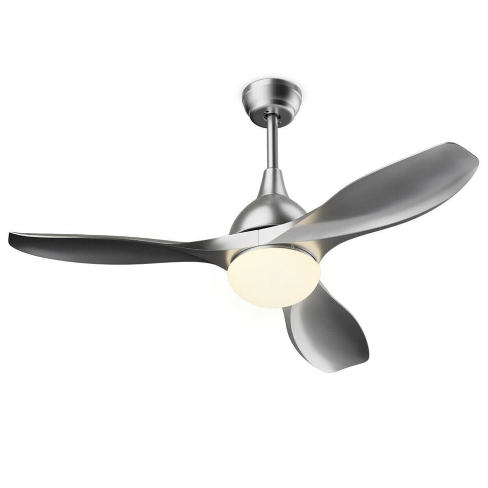 Dimmable LED 48-Inch Ceiling Fan with Remote Control - Silver